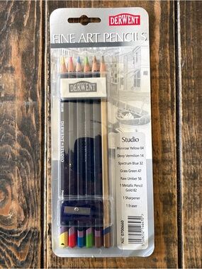 Derwent Studio Fine Art Colored Pencils - with Sharpener & Eraser